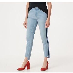 G.I.L.I. Light Wash Side Stripe Skinny Jeans Size 8